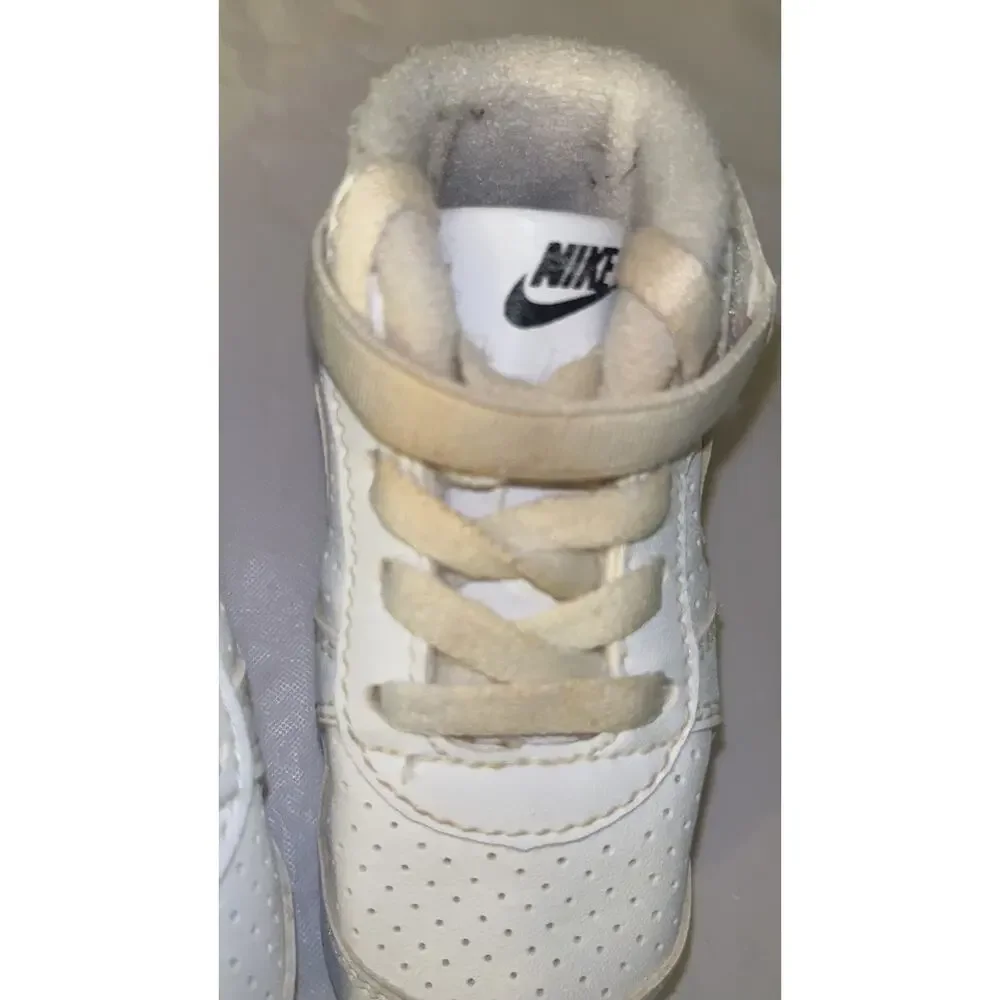 Nike Force 1 Crib (CB) Baby Shoes Size 2C & White Beanie Hat Infant Set